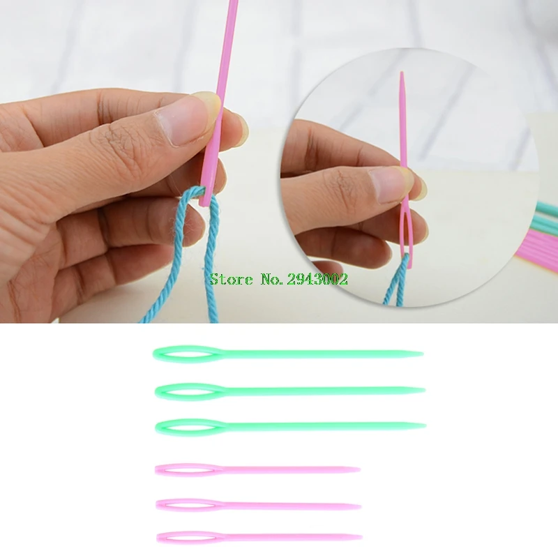 

6pcs Plastic Sewing Needles Binca Crochet Knitting Cross Stitch Needles 7/9cm