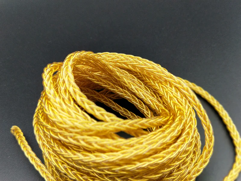 

HPHF 8 Cores Handmade Headphone Cables DIY Audio Wire Earphone Cables OCC Plated Gold Single Crystal Copper 5 Meters