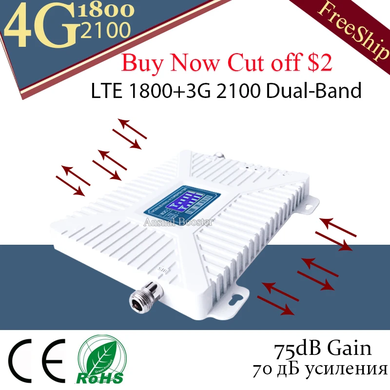 4g повторитель 1800 2100 GSM повторитель DCS WCDMA усилитель 3g 2100 усилитель сигнала 4G LTE 1800 усилитель сигнала Сотовый усилитель сигнала