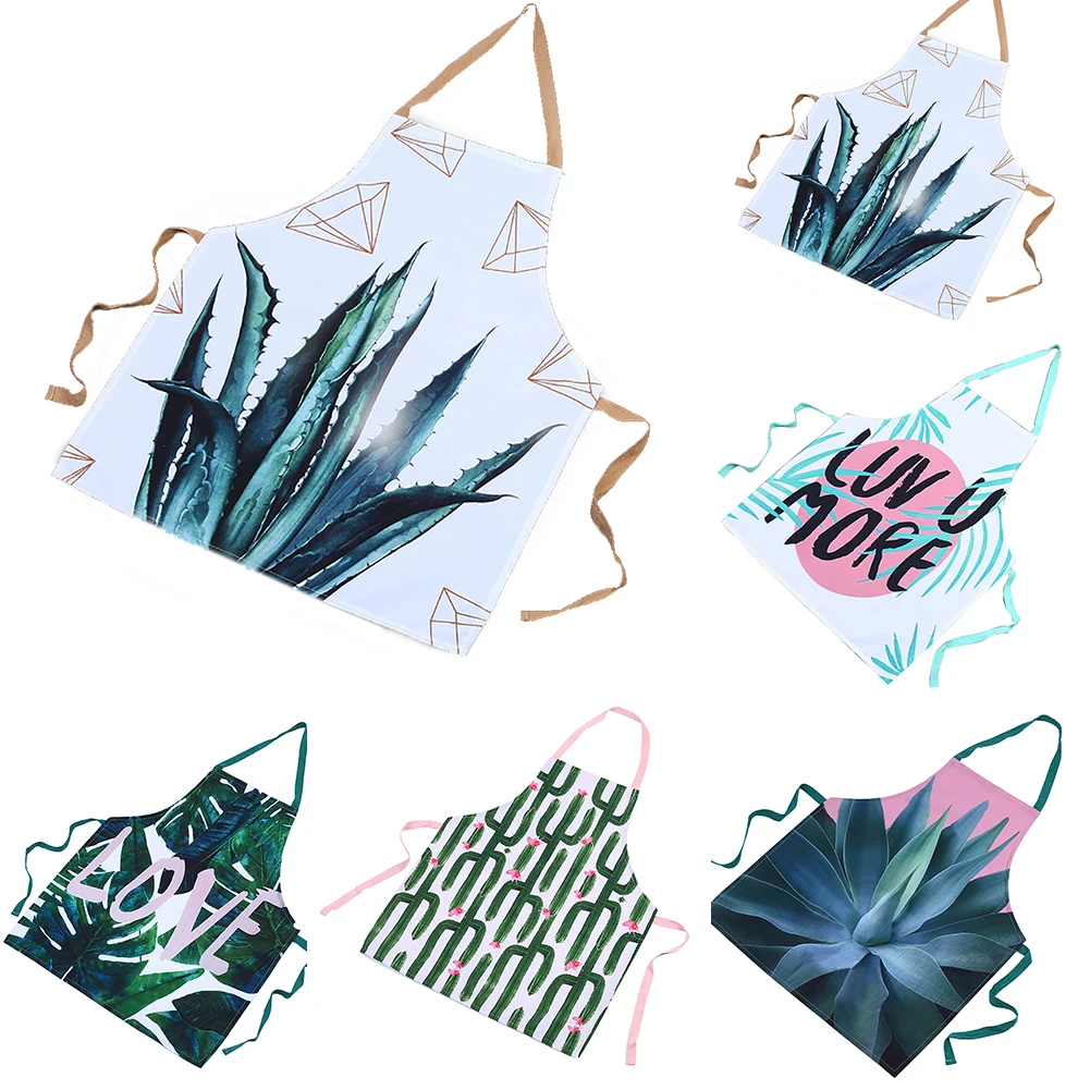 

67cm x 58cm Creative Stylish Canvas Apron for Women Men Self-tie Cooking Baking Restaurant Home Kitchen Apron Tool