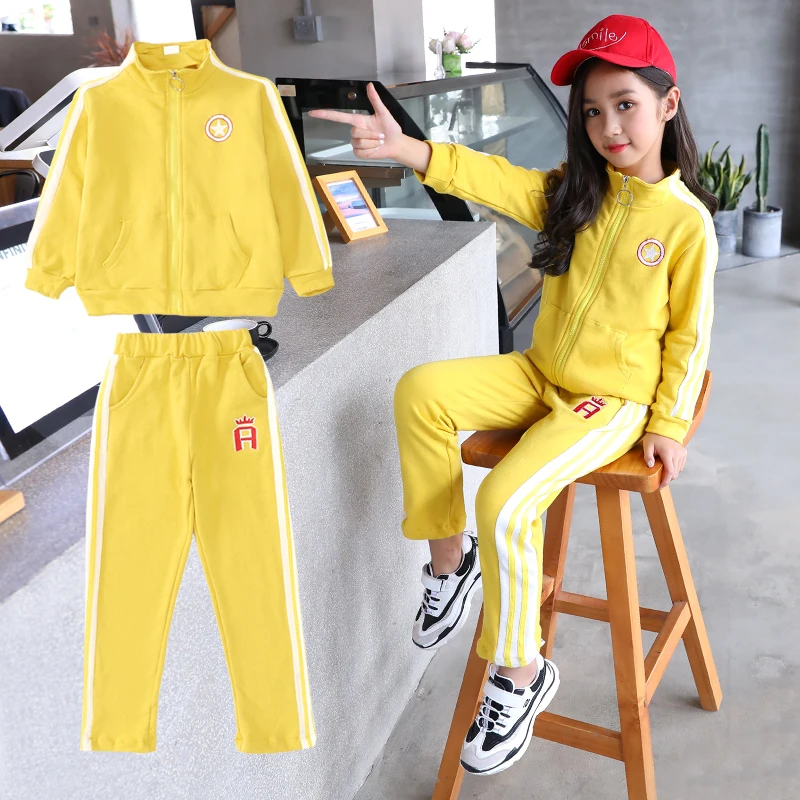 

2018 Autumn Girls Clothing Sets Kids Coat jacket+Pants 2 Pcs Children Sport Suits Baby Girls Clothes Set