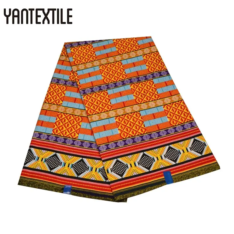 

YANTEXTILE Ghana Wax Fabric African Ankara Traditional Dresses Ghana Kente Fabric 6 Yards Polyester Prints Veritable Real Wax