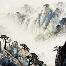 Стиль ручная роспись пейзаж настенная Высококачественная настенная ткань производители, обои Фотообои