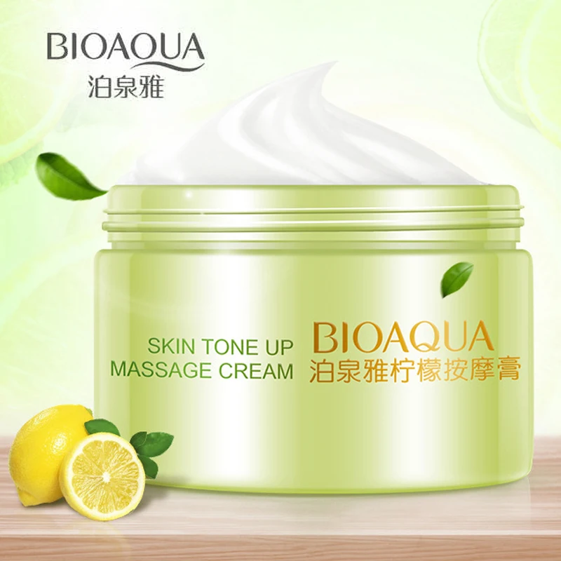 

120g BIOAQUA Lemon Facial Massage Cream Summer Oil-Control Moisturizing Whitening And Depth Clean Skin Dirt Exfoliating