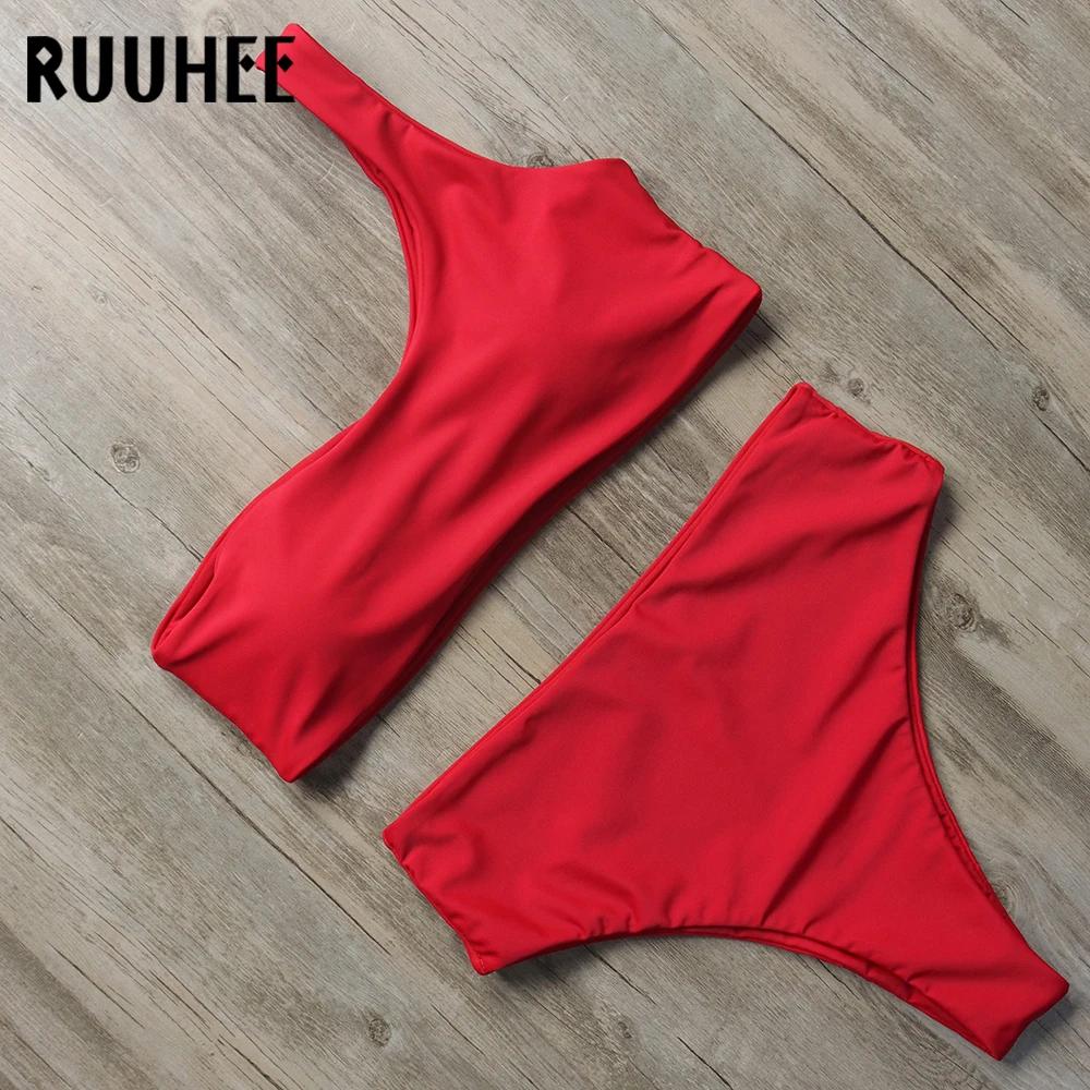 RUUHEE واحد الكتف مجموعة البكيني النساء ملابس السباحة 2018 دفع ما يصل بيكيني مبطن الاستحمام دعوى الإناث بحر ملابس سباحة RUUHEE واحد الكتف مجموعة البكيني النساء ملابس السباحة 2018 دفع ما يصل بيكيني مبطن الاستحمام دعوى الإناث بحر ملابس سباحة