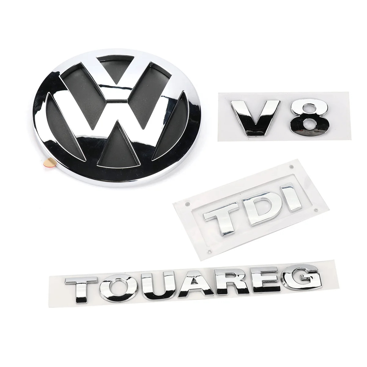 4 шт. хромированный задний значок V8 TDI TOUAREG эмблема для ботинок 7L6 853 630 A VW Touareg 2003 2004