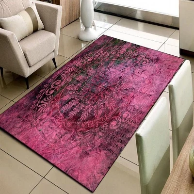 cheap Else Plum Turkish Ottoman Vintage Design 3d Print Non Slip Microfiber Living Room Decorative Modern Washable Area Rug Mat