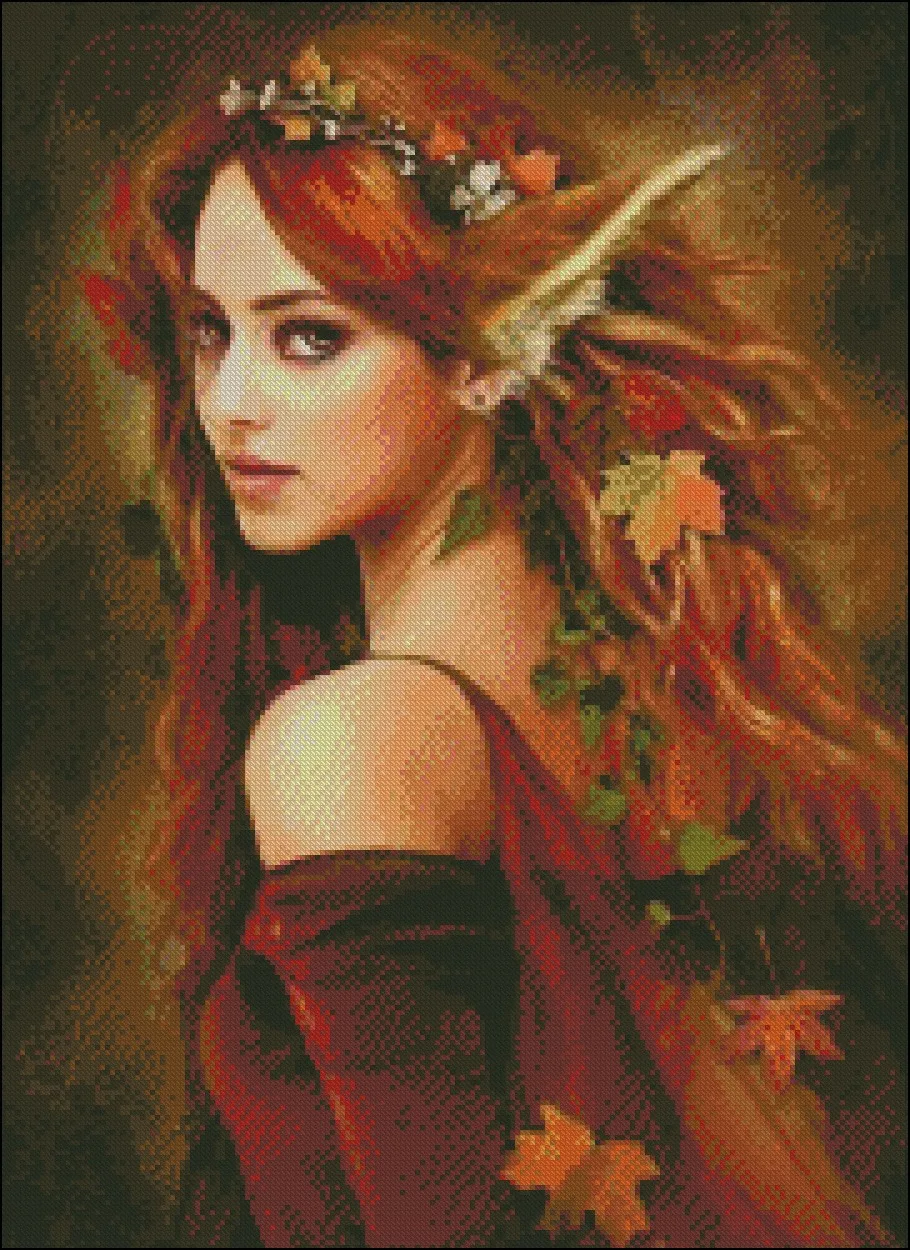 Billige Stickerei Gezählt Kreuz Stich Kits Hand Handwerk 14 ct DMC Farbe DIY Kunst Handgemachte Decor Die Fuchs Mädchen