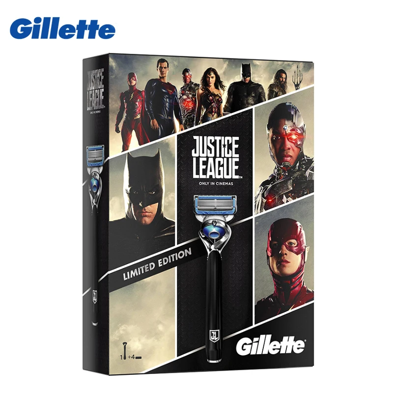 Gift pack Gillette Fusion Proshield Chill Justice League with 4 replacement cartridges