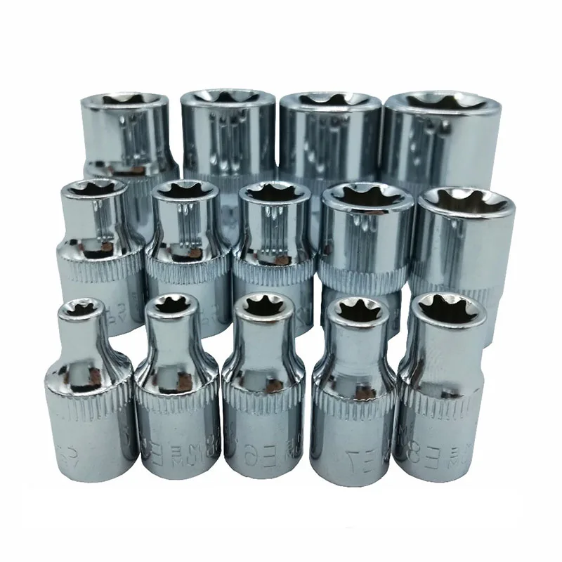 14 шт. E Torx Star набор женских головок с жестким крепким корпусом CRV 1/2 &quot/3/8&quot/1/4