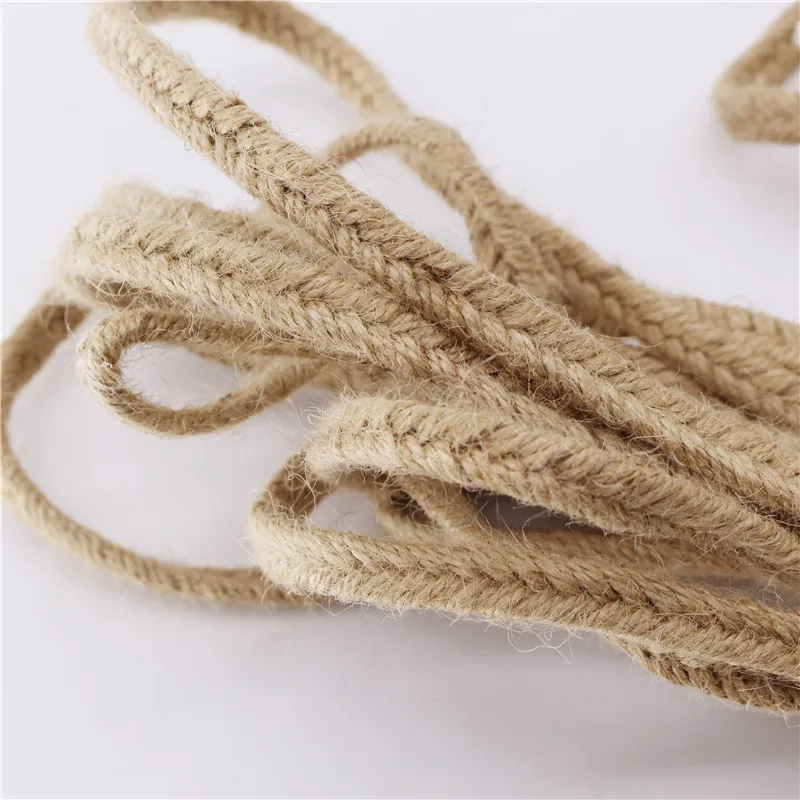 10Meters Braided Natural Hessian Jute Twine Flat Rope Burlap Ribbon DIY