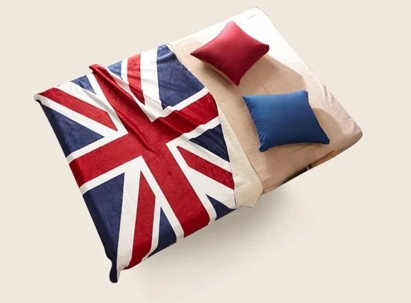 Флисовое шерстяное одеяло на кровать, американский флаг, Лондон, британский флаг, плотные теплые зимние Утяжеленные одеяла