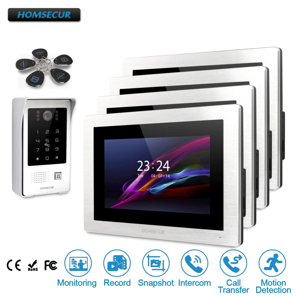 

HOMSECUR 7" Wired Hands-free Video&Audio Smart Doorbell with RFID Access BC091 +BM714-S