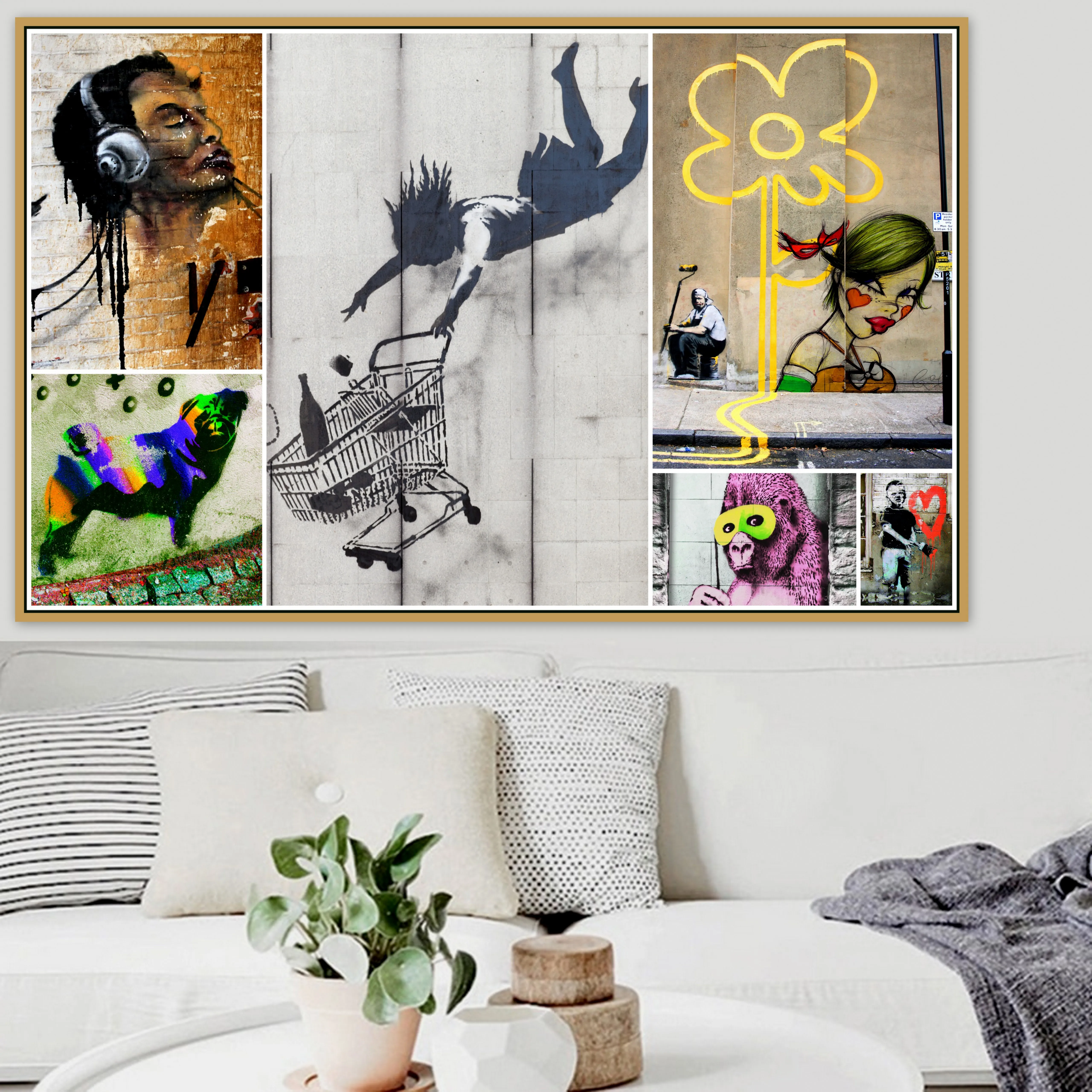 A0 SUPER SIZE CANVAS STREET ART GRAFFITI PRINT urban BANKSY wall decor