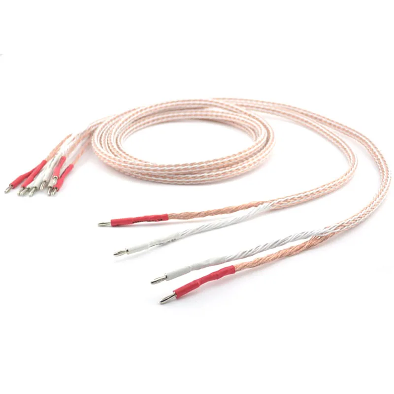 Free shipping Moonsaudio 12TC Twist Cable OCC Speaker Cable HIFI Audio loudspeaker Wire Cord with Rhodium plated banana plug