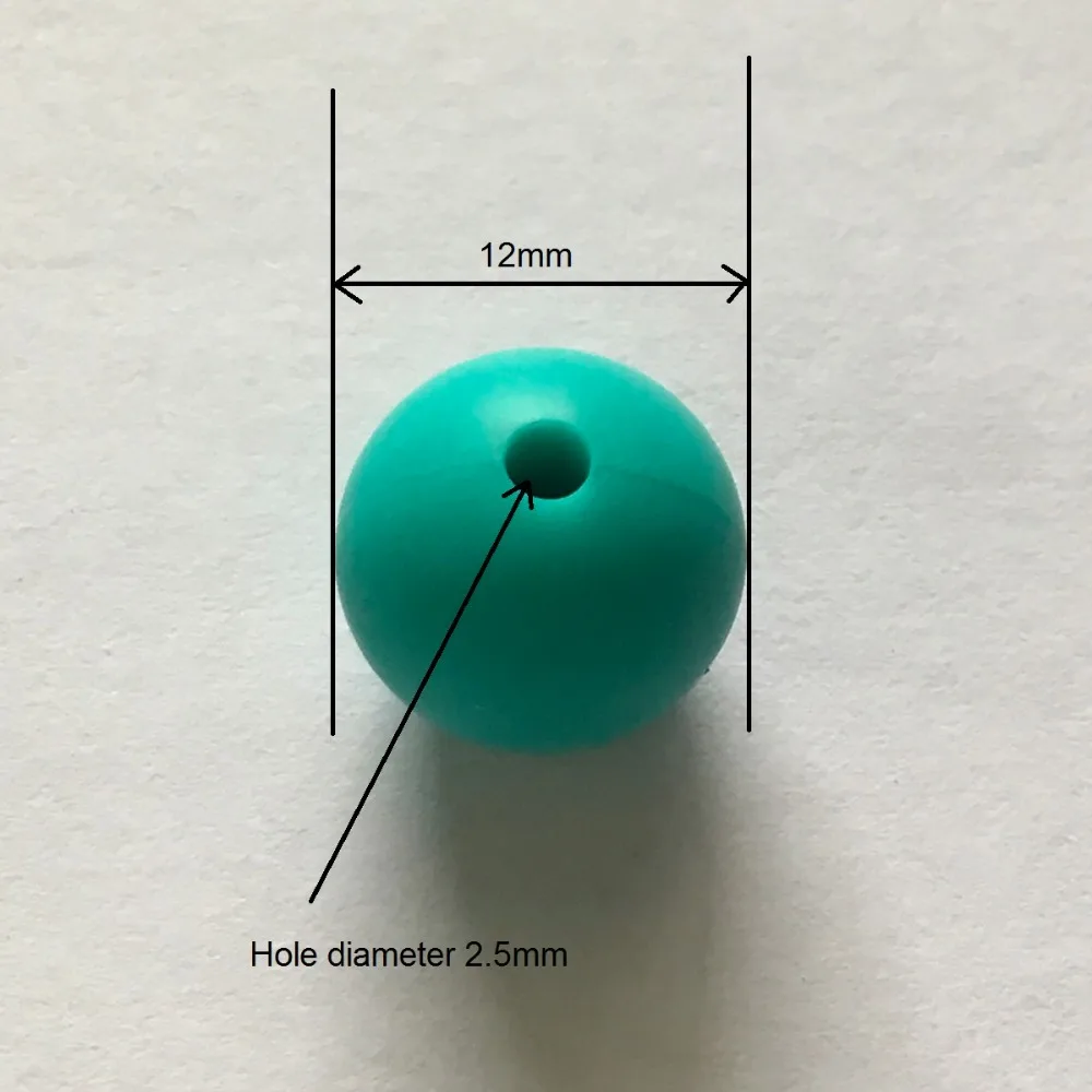 10 шт./лот, 12 мм, круглые силиконовые бусины, безопасные Прорезыватели для зубов, нетоксичные, без бисфенола, пищевого качества, бусины для прорезывания зубов для ожерелья