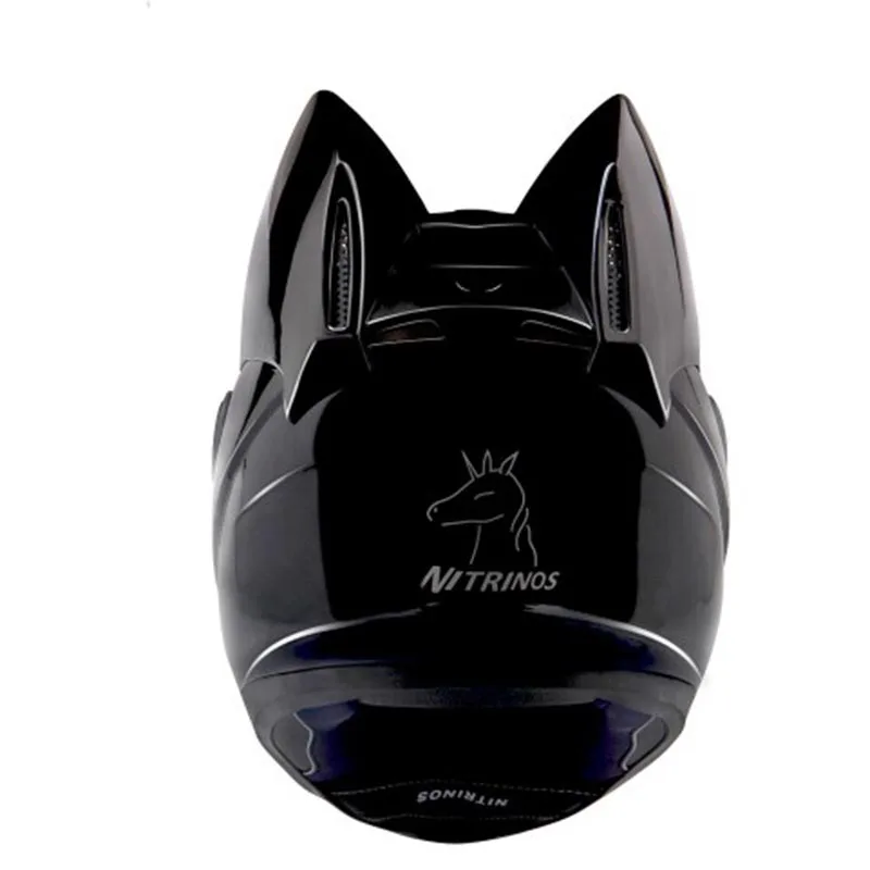Бренд NITRINOS Черный анфас мотоциклетный шлем персональный шлем в виде кошачьей головы модный мотоциклетный шлем Capacete M/L/XL/XXL