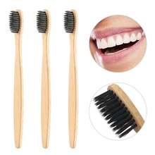 50 шт. натуральное средство для гигиены полости рта отбеливающая зубная щетка из натурального бамбука нейлоновая зубная щетка с бамбуковой ручкой для очистки рта