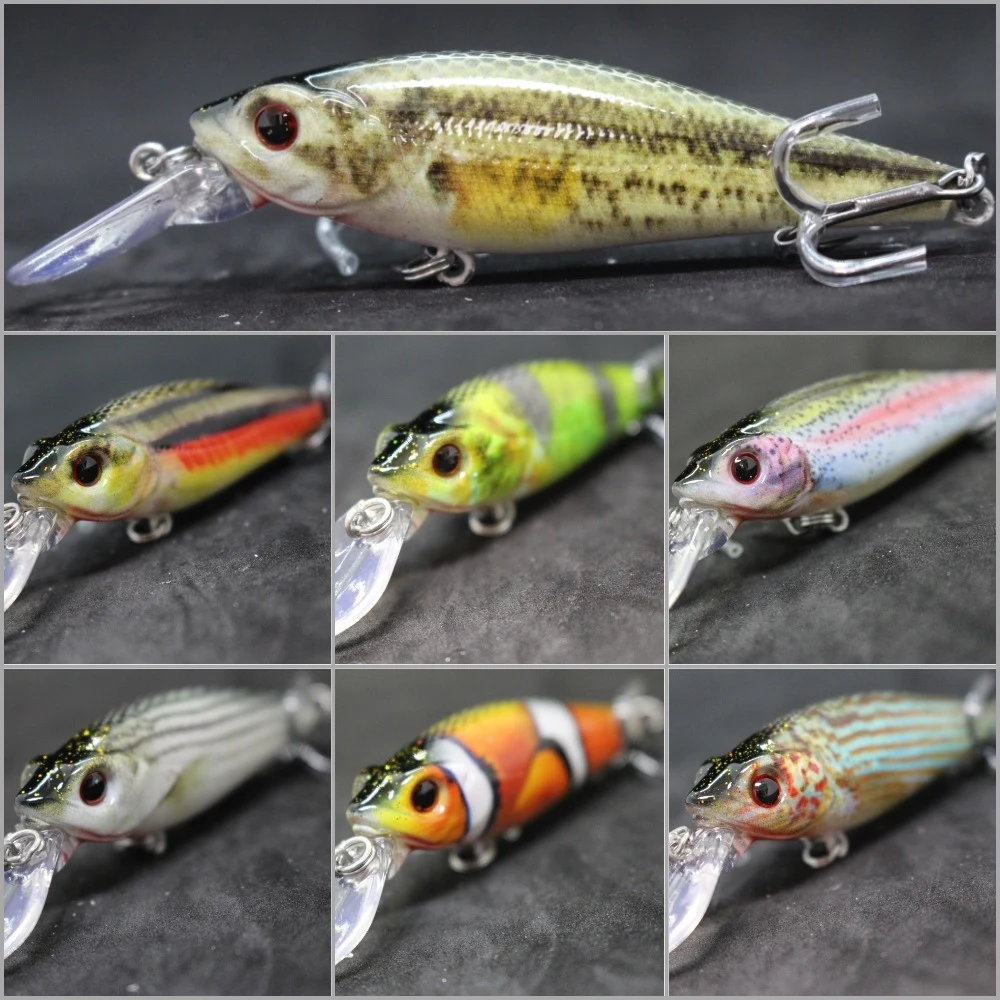

wLure 13g 9.5cm Shallow Diver 1.5 Meter Depth Real Skin Painting Lifelike Pattern Tight Floating Crankbait Fishing Lures HC723