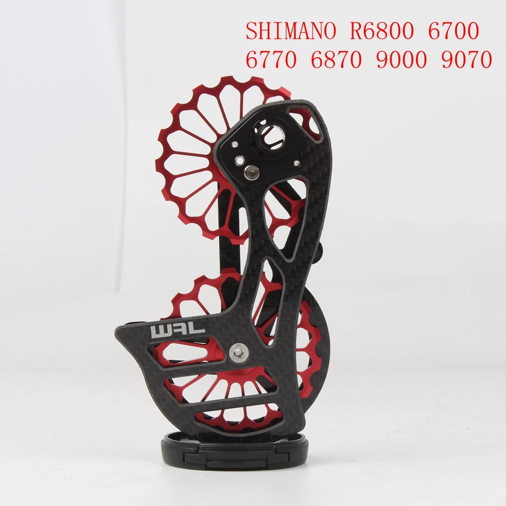 Racework Carbon Fiber Bike Rear Derailleur Pulleys Ceramic Bearings Jockey Wheel Set for Shimano RD6700 6800 6870 9000 9070