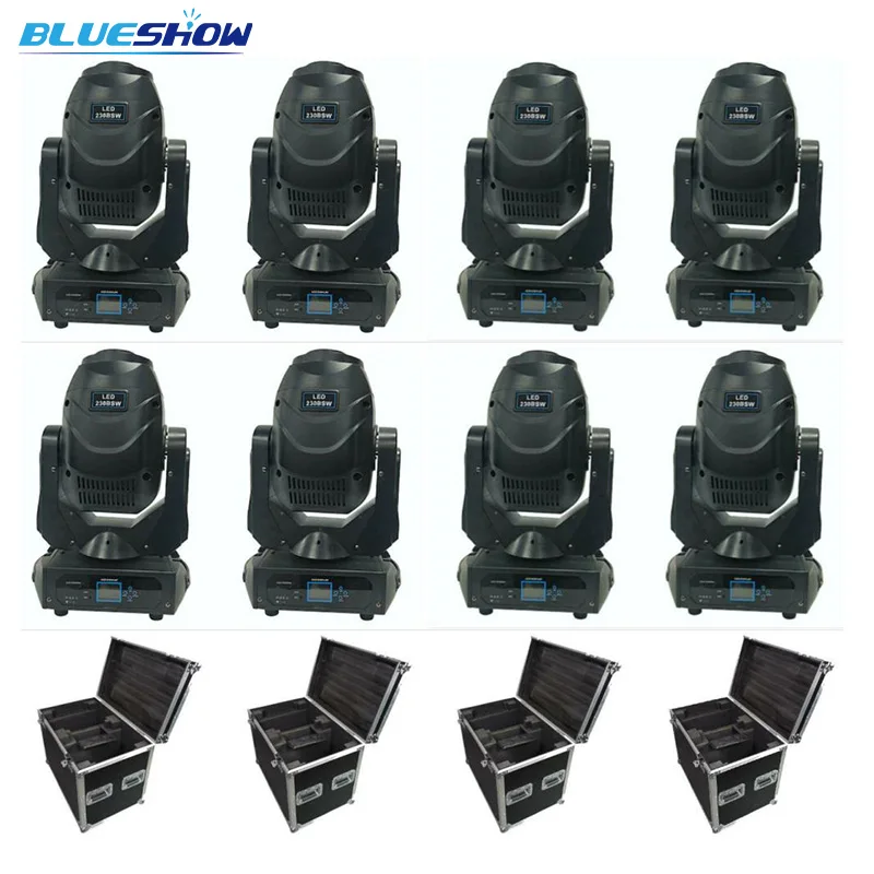 

no tax custom 8pcs with 4 flightcase, white led moving head beam 230w mini sharpy 200w led moving head light dj stage disco
