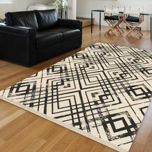 Else коричневый крем пол черные линии плитки геометрический 3d принт Нескользящие Kilim моющиеся декоративные Kilim области ковры богемный ковер
