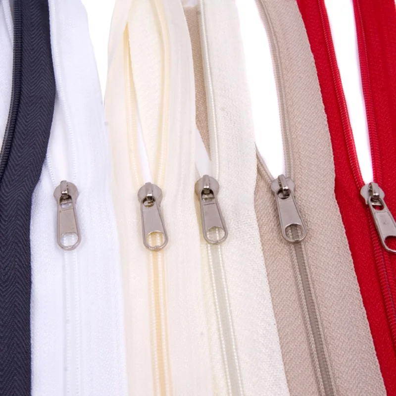 

#3 Nylon zipper with cord long chain with slider Nickel N/L (non lock), 10 meters/roll, Zipper +Pull Sliders for Home Textile