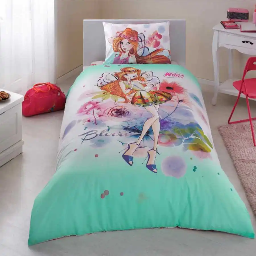 Single Twin Kids Girls Original Winx Bloom 100 Cotton Duvet