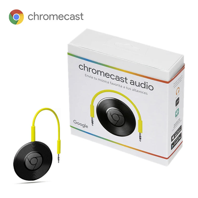 Google Chromecast Audio Takes Music to Speakers Without Streaming Device High Quality Sound Android iOS Laptop Black