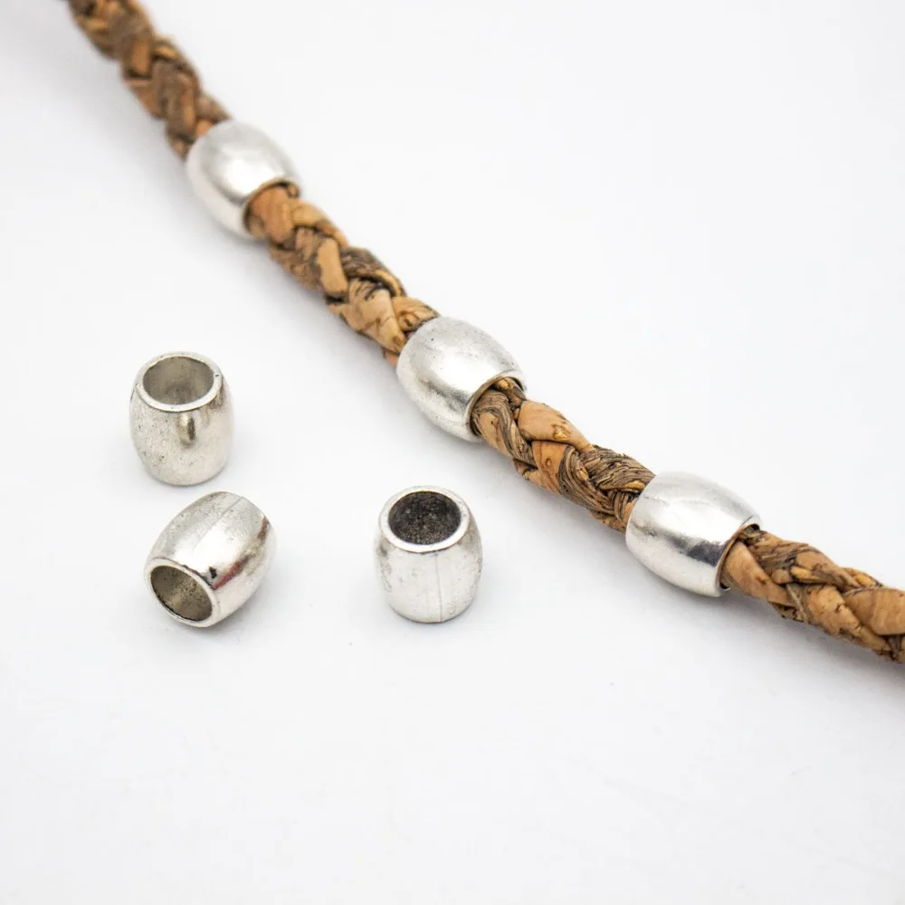 

5pcs for 5mm leather beads charms Antique Silver jewelry finding supplies D-5-5-140