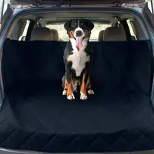Двойного назначения Водонепроницаемый Оксфорд Собака Авто Магистральные коврик/задняя крышка сиденья Pet Гамак коврики с 4 ремни черный 133 х 204 см
