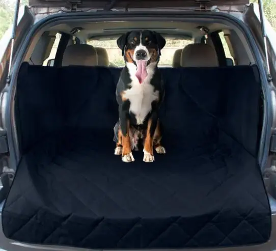 

Dual-use Waterproof Oxford Dog Auto Car Trunk Mat / Back Seat Cover Pet Hammock Mats With 4 Straps Black 133x204cm