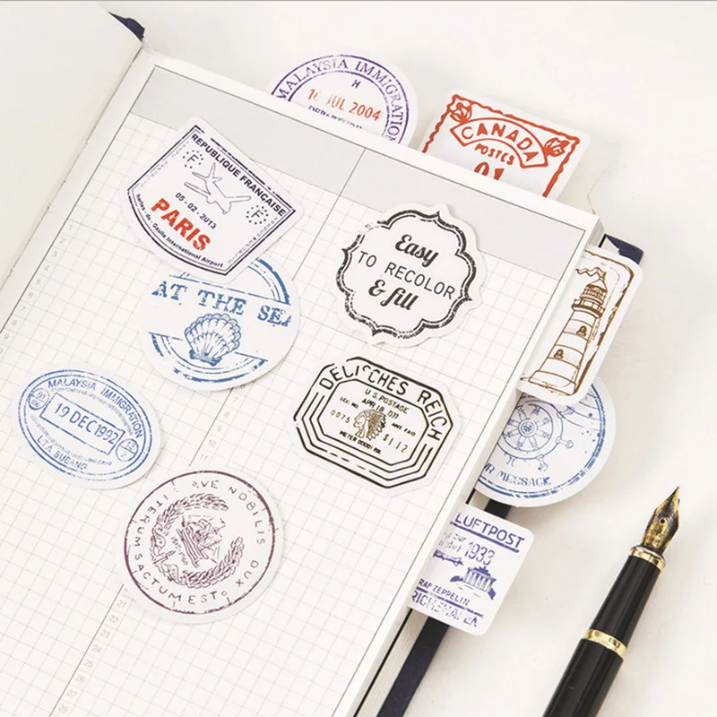 

45Pcs/lot Travel postmark Mini Paper Sticker Decoration DIY Ablum Diary Scrapbooking Label Sticker Kawaii Stationery