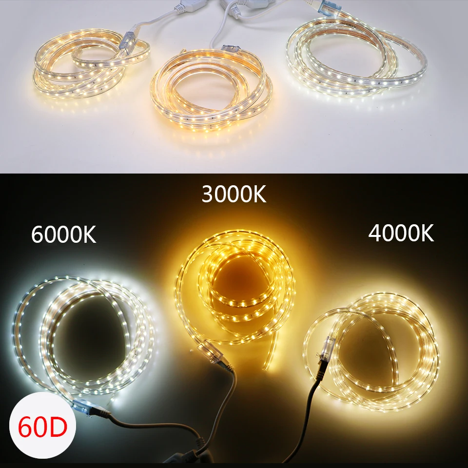 

Care LED Strip Light Flexible LED Strip 60LEDs/M SMD2835 LED Cable Light LED Strip Light Decor Lamp Tape Backlight Non Plug