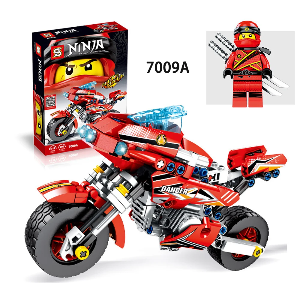 

KAI COLE Fit Legoness Ninjagoe Technic 2 in 1 Set Red Black Motorcycles Figures Building Blocks Toys For Kids Christmas Gifts