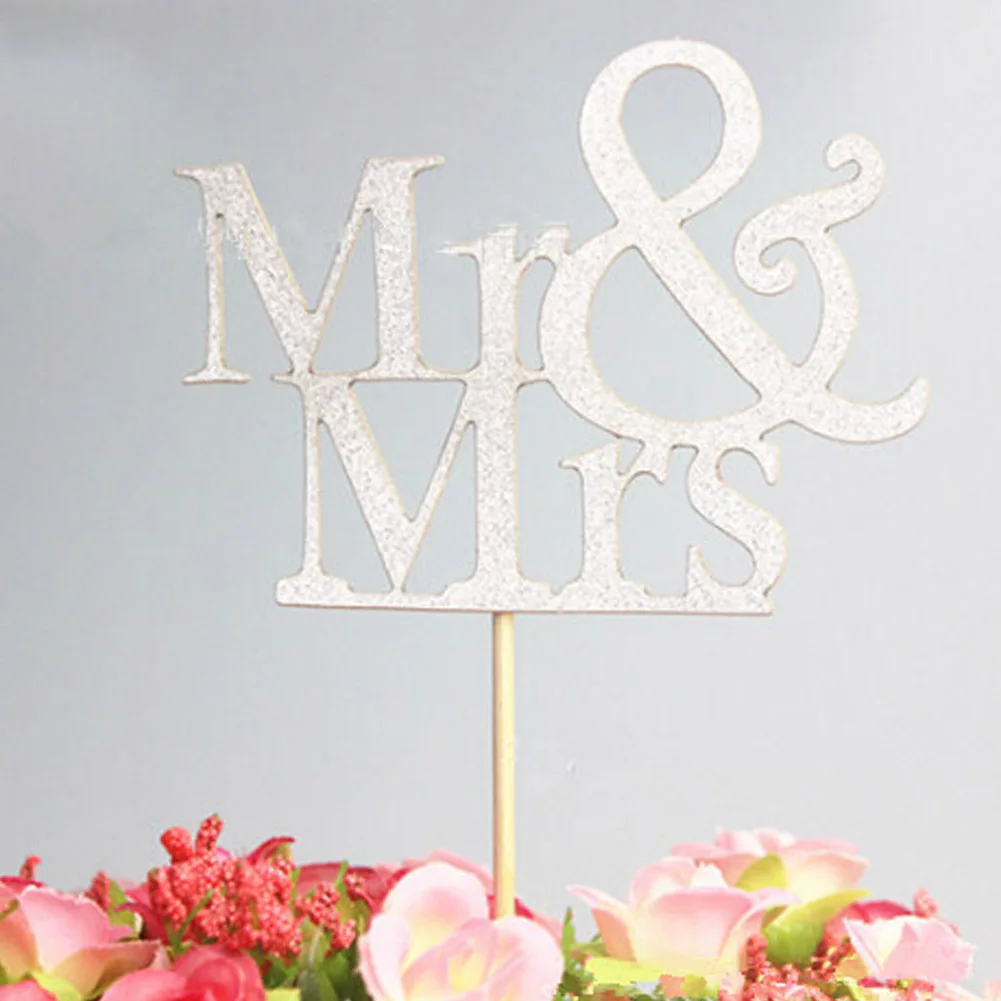 Новинка Mr Mrs свадебное украшение торт Топпер романтический свадебный жениха