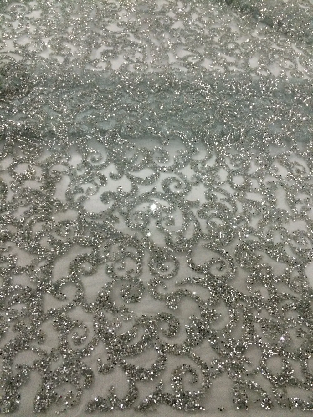 

shining glitter sequins glued embroidery african tulle mesh fabric Jolin-111682 for party dress