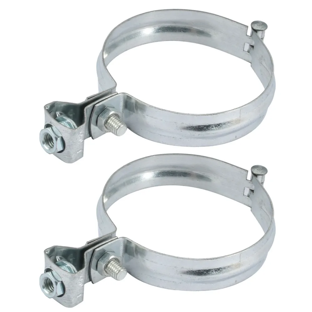 2pcs Iron Zinc Plated Hose Clamp For 89mm Outer Dia Tube Pipe w M8/10/