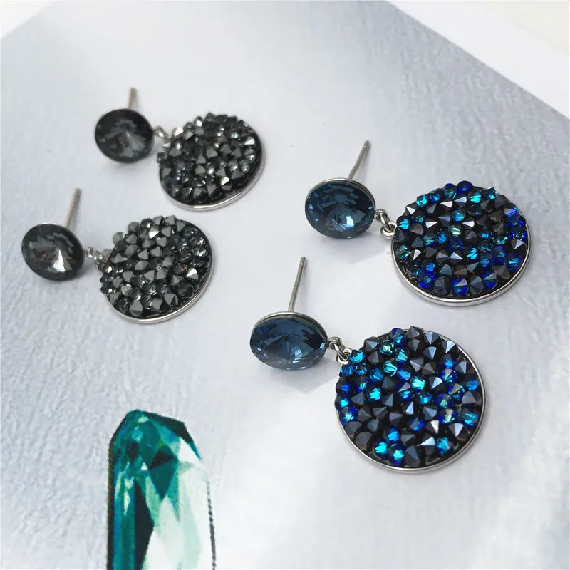 Ms Betti 2021 Zhefanku Spring Unique Design For Lady Round Maxi Drop Earrings With Crystal From Austria For Graduation Party