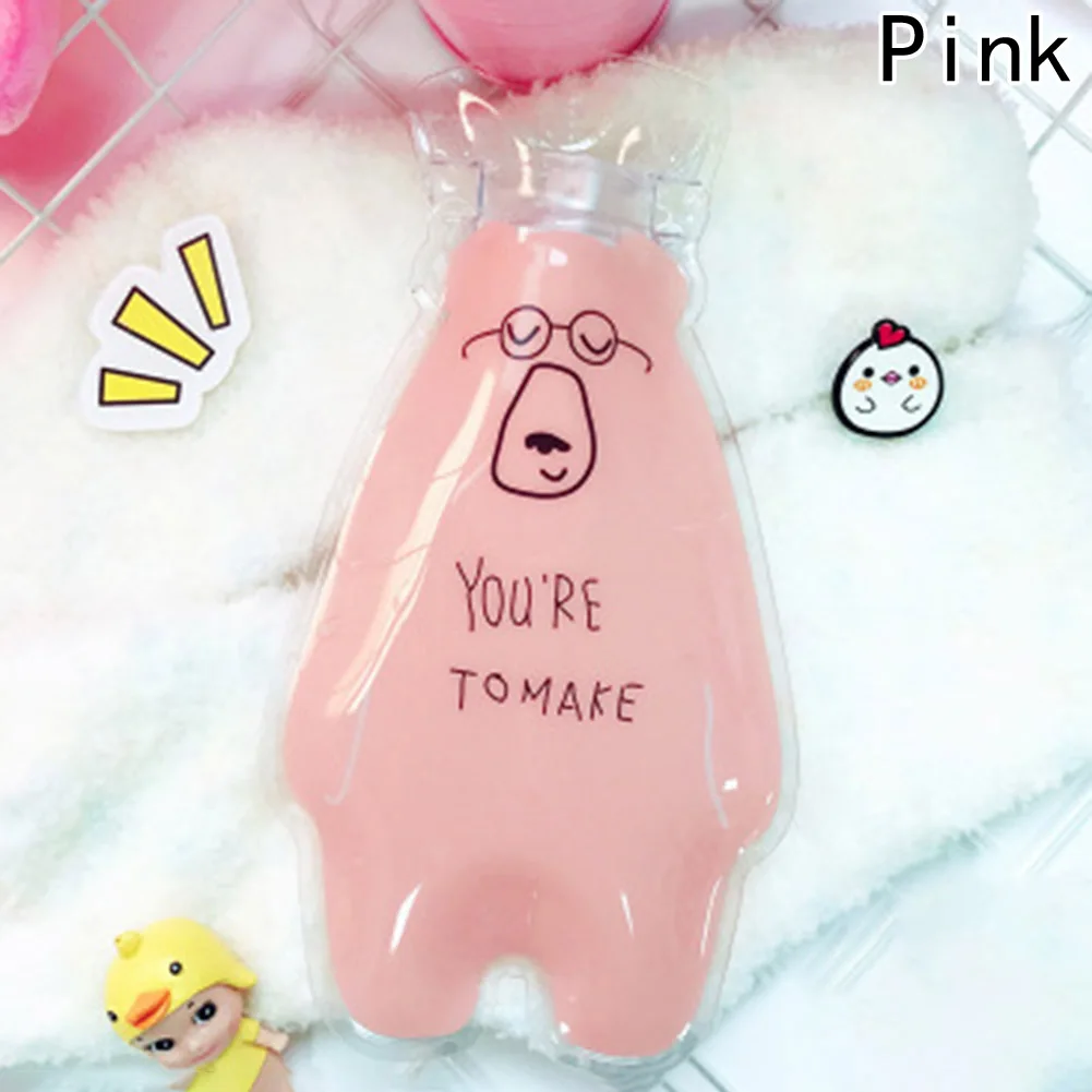 

Portable Mini Hand Warmer Water Injection Storage Bag Cartoon Hand Warm Water Bottle Cute Transparent Hot Water Bottles