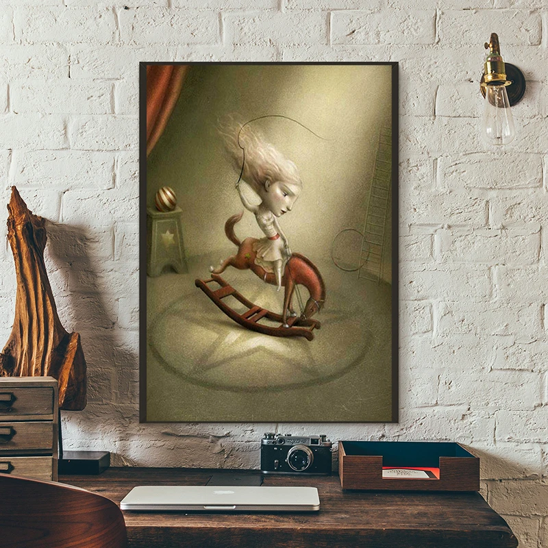 Girl riding on the hourse Nicoletta Ceccol Canvas Posters Prints Wall Art Painting Decorative Picture Modern Home Decor Artwork | Дом и сад