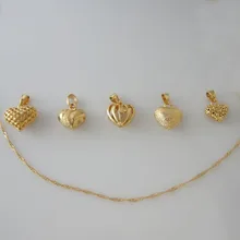 Заказ 10$ получить /5 видов стилей-желтый покрытый золотом 1" ожерелье и ширина сердца 0,7" виснет 0,8" кулон/отличный подарок