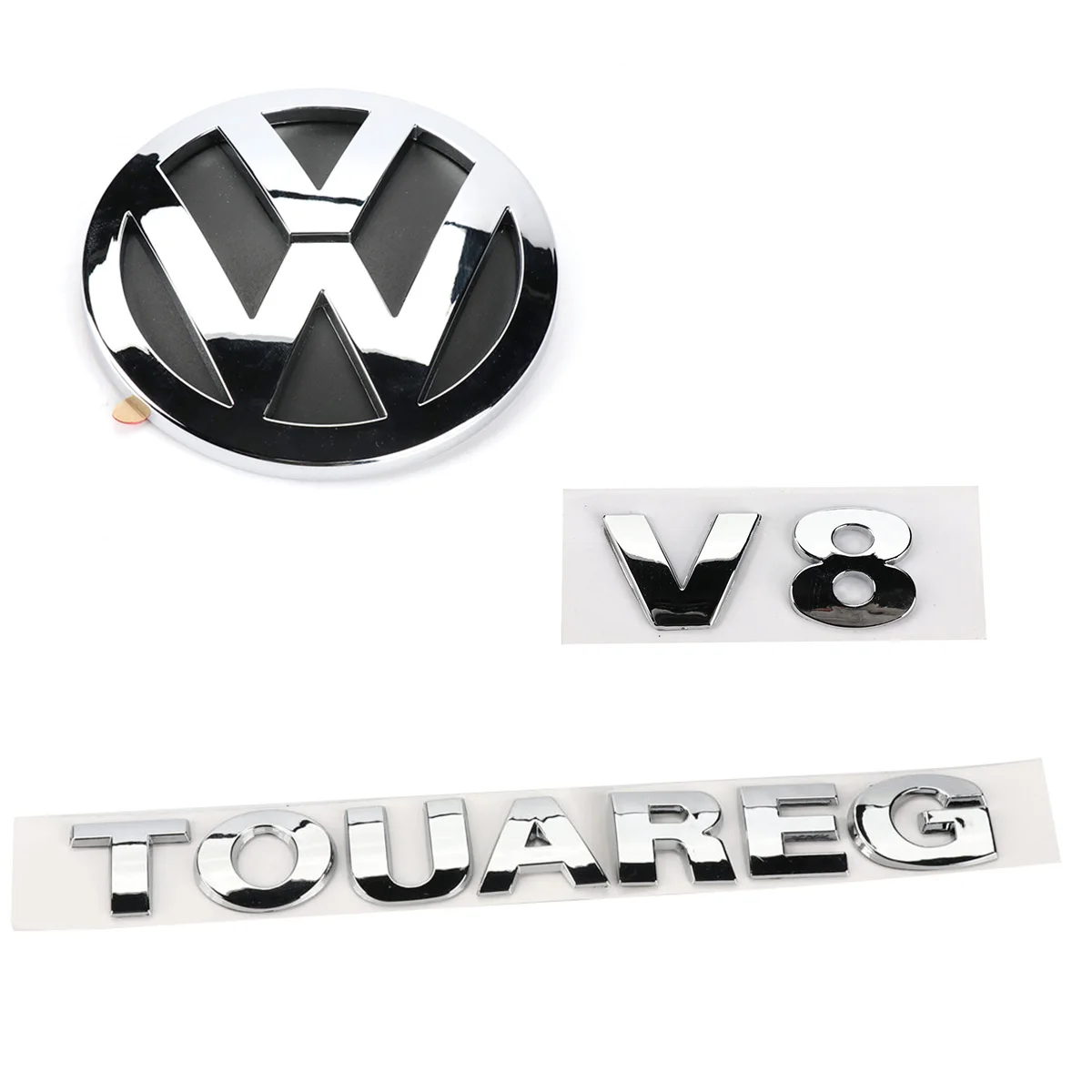 

1set Chrome V8 TOUAREG Rear Badge Boot Emblem for VW Touareg 2003-2010 7L6 853 630 A