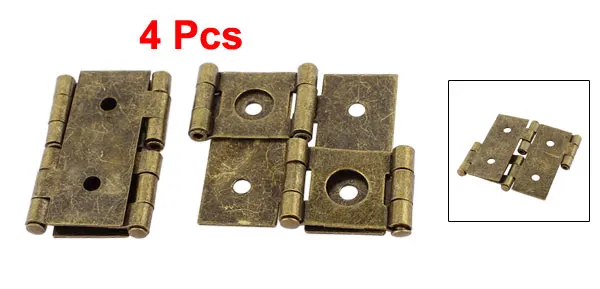

UXCELL 4Pcs/LOT 4mm/0.16" Retro Style Double Acting Folding Screen Hinge Bronze Tone 54 x 46 x 5mm