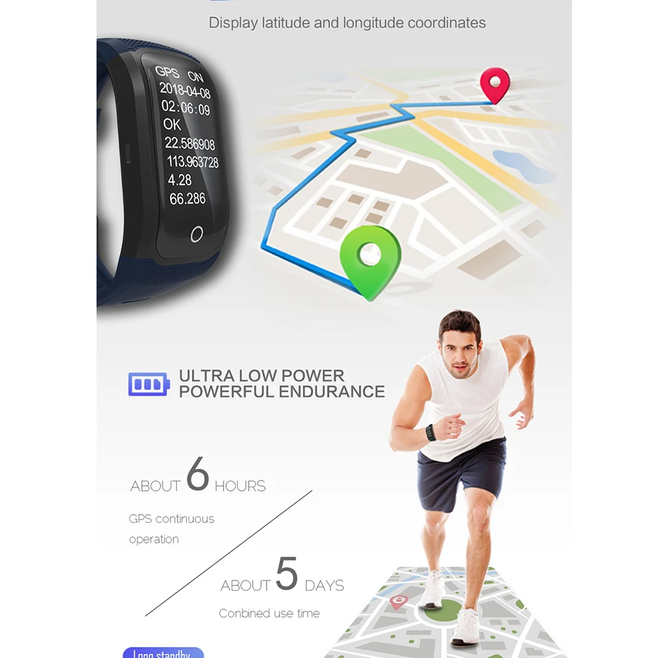New Smart Watch IP68 Waterproof Sports Watches Men Heart Rate Monitor Fitness Tracker Wristband Color Screen GPS For ios Android
