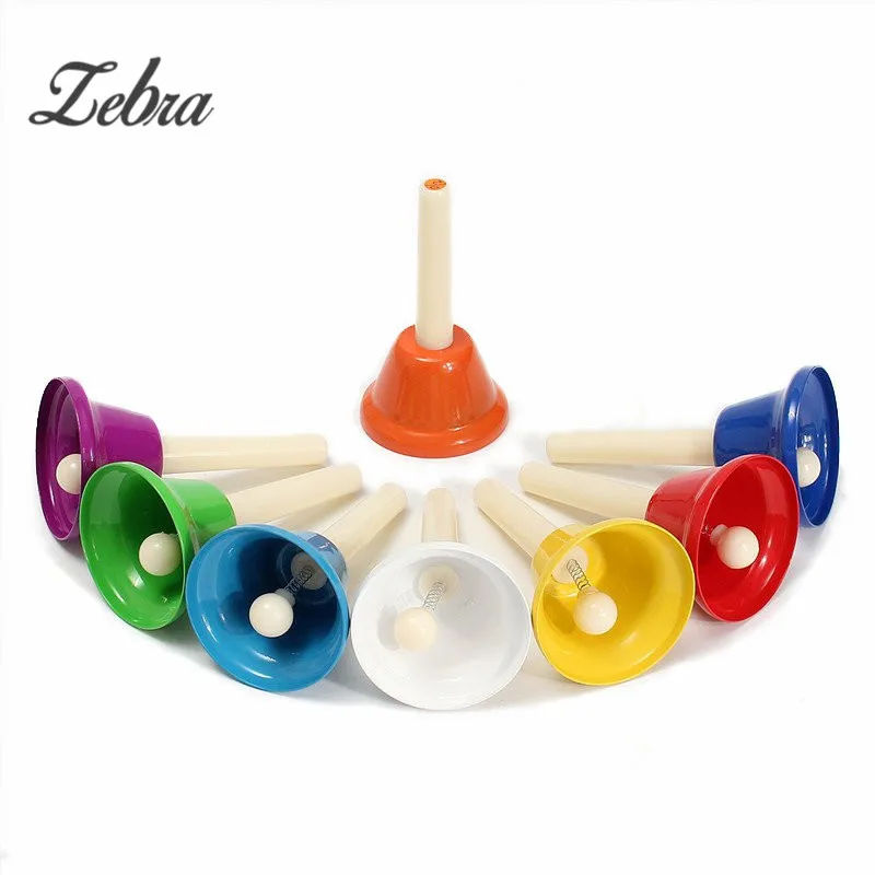 Zebra 8PCS Children Handbell Percussion Bell Sound Melody Colorful