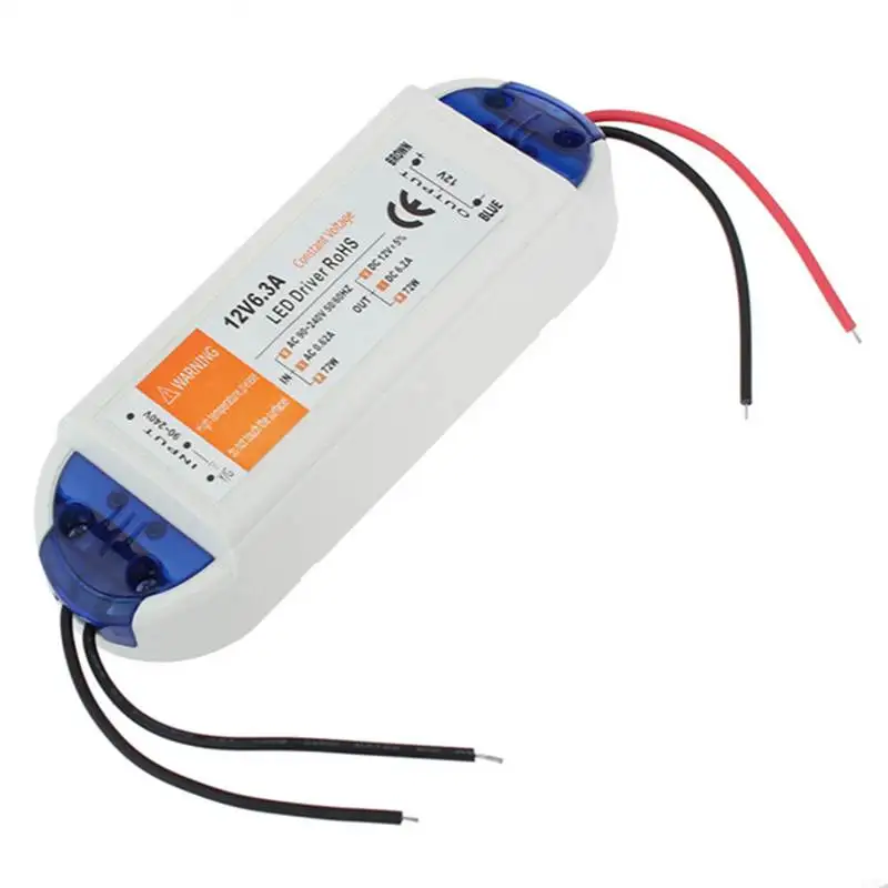 

Msing 12V 72W AC90-240V Waterproof LED Transformer Electronic Driver Transformer Adapter Power Supply
