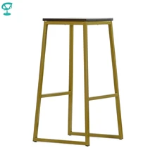 Barneo N-301 высокий барный табурет желтый металлический стул с деревянным сидением стул для кафе стул дизайнерский стул для улицы табурет для лофта стул барный в Казахстан по России