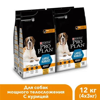 

Pro Plan dry food for adult dogs of large breeds with a powerful physique with OPTIBALANCE complex, high chicken content, 12 kg
