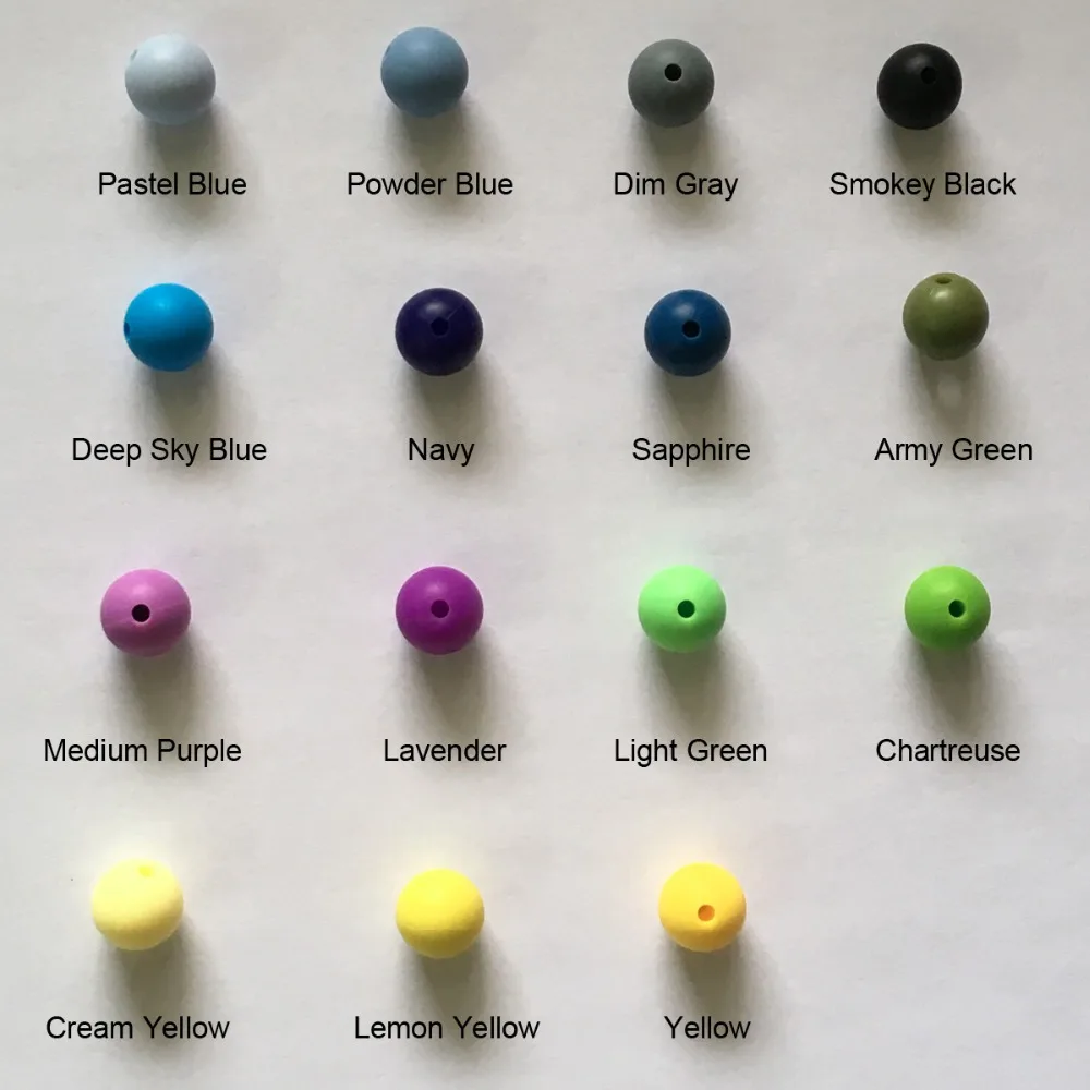 12mm silicone teething beads